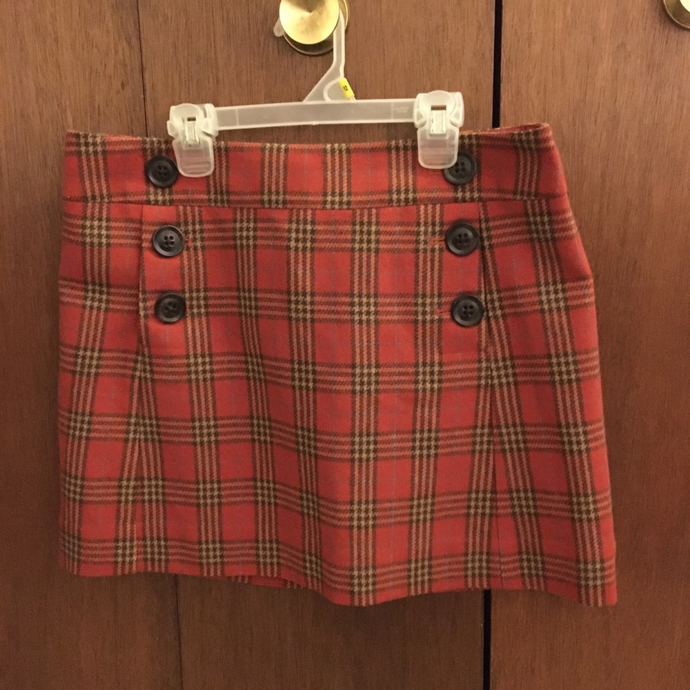 Wool Plaid Skirt